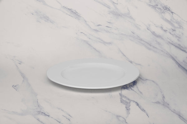 Ariane Prime 9 4/9" Prime - Warm White Porcelain Flat Plate - 12/Case (APRARN000011024) - iFoodservice Online