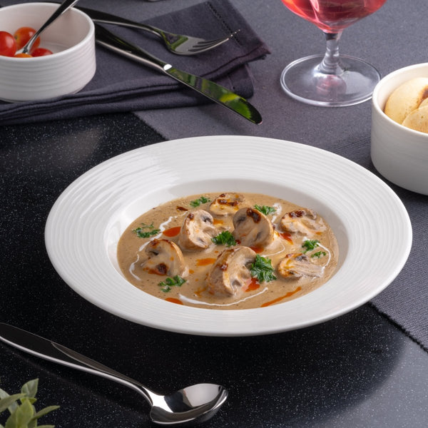 Ariane Prime 9" White Eclipse Porcelain Deep Plate - 12/Case (APRARN120012023) - iFoodservice Online