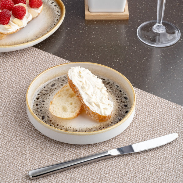 Ariane Selas 6" Jaguar Porcelain Stackable Plate - 4/Case (ASEARND51A11015) - iFoodservice Online