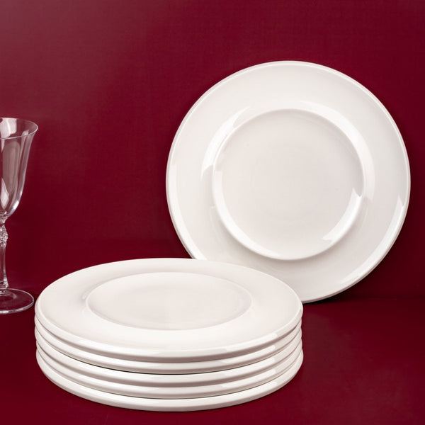 Ariane Slide 11 4/5" Slide - Warm White Porcelain Plate - 6/Case (ADEARN000011030) - iFoodservice Online