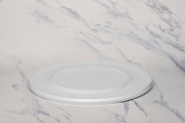Ariane Slide 11 4/5" Slide - Warm White Porcelain Plate - 6/Case (ADEARN000011030) - iFoodservice Online