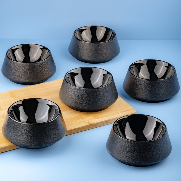 Ariane Slide 6" Slide - Black Dazzle Porcelain Bowl - 6/Case (ADEARN311022015) - iFoodservice Online