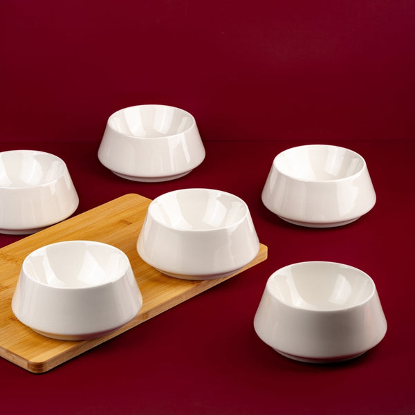 Ariane Slide 6" Slide - Warm White Porcelain Bowl - 6/Case (ADEARN000022015) - iFoodservice Online