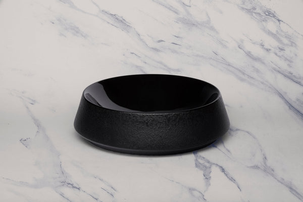 Ariane Slide 7" Slide - Black Dazzle Porcelain Bowl - 2/Case (ADEARN311022018) - iFoodservice Online