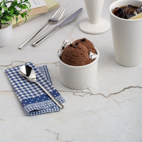 Ariane Slow Fast 8 1/9 Oz Warm White Porcelain Ice Cream Cup - 6/Case (AOTARN000042024) - iFoodservice Online