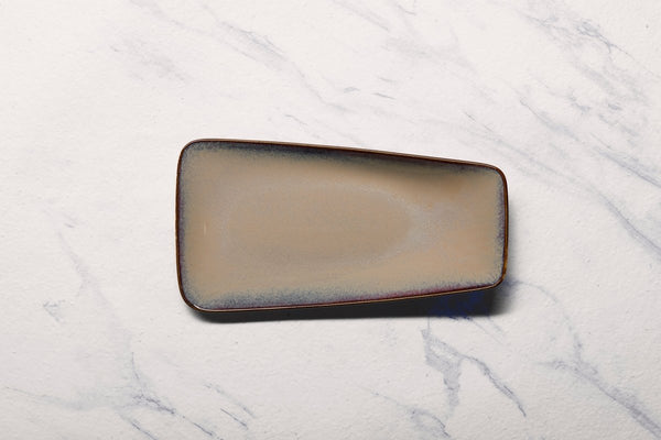 Ariane Vital 11 3/7" x 6 1/9" Splash Beige Porcelain Rectangle Plate - 6/Case (AVRARN257011029) - iFoodservice Online