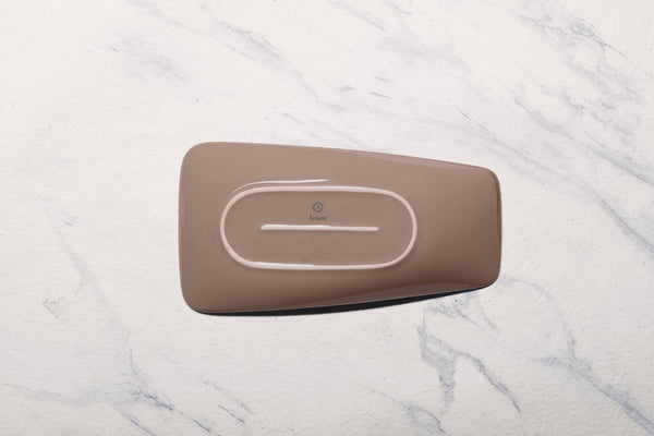 Ariane Vital 11 3/7" x 6 1/9" Splash Beige Porcelain Rectangle Plate - 6/Case (AVRARN257011029) - iFoodservice Online