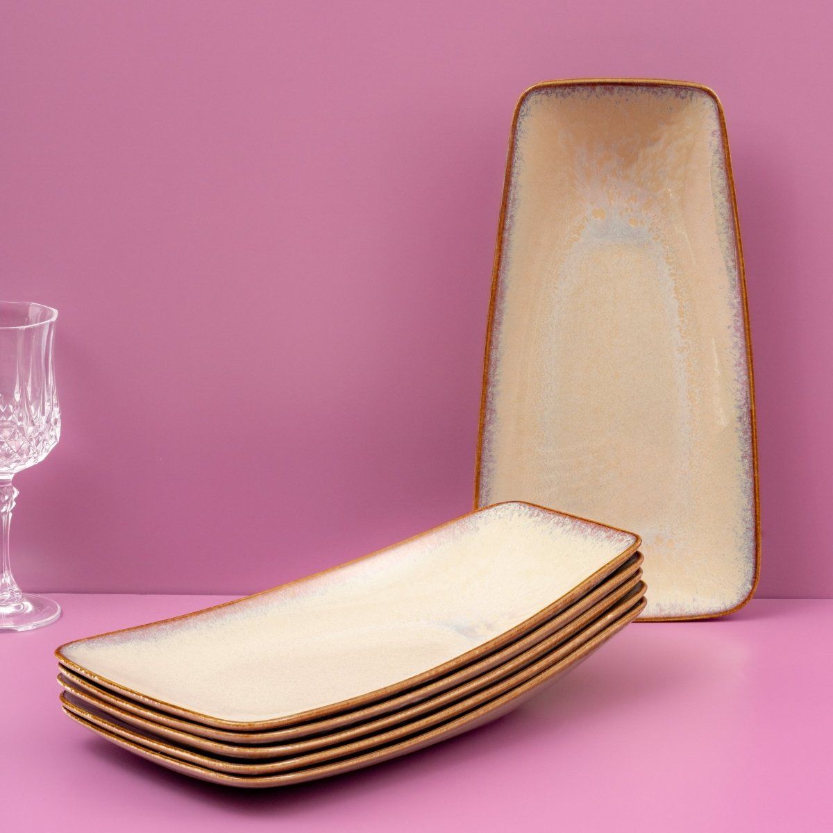 Ariane Vital 15" x 8" Splash Beige Porcelain Rectangle Plate - 6/Case (AVRARN257011038) - iFoodservice Online