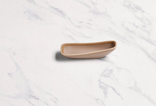 Ariane Vital 3 1/7" x 1 2/3" Splash Beige Porcelain Rectangle Plate - 24/Case (AVRARN257011008) - iFoodservice Online