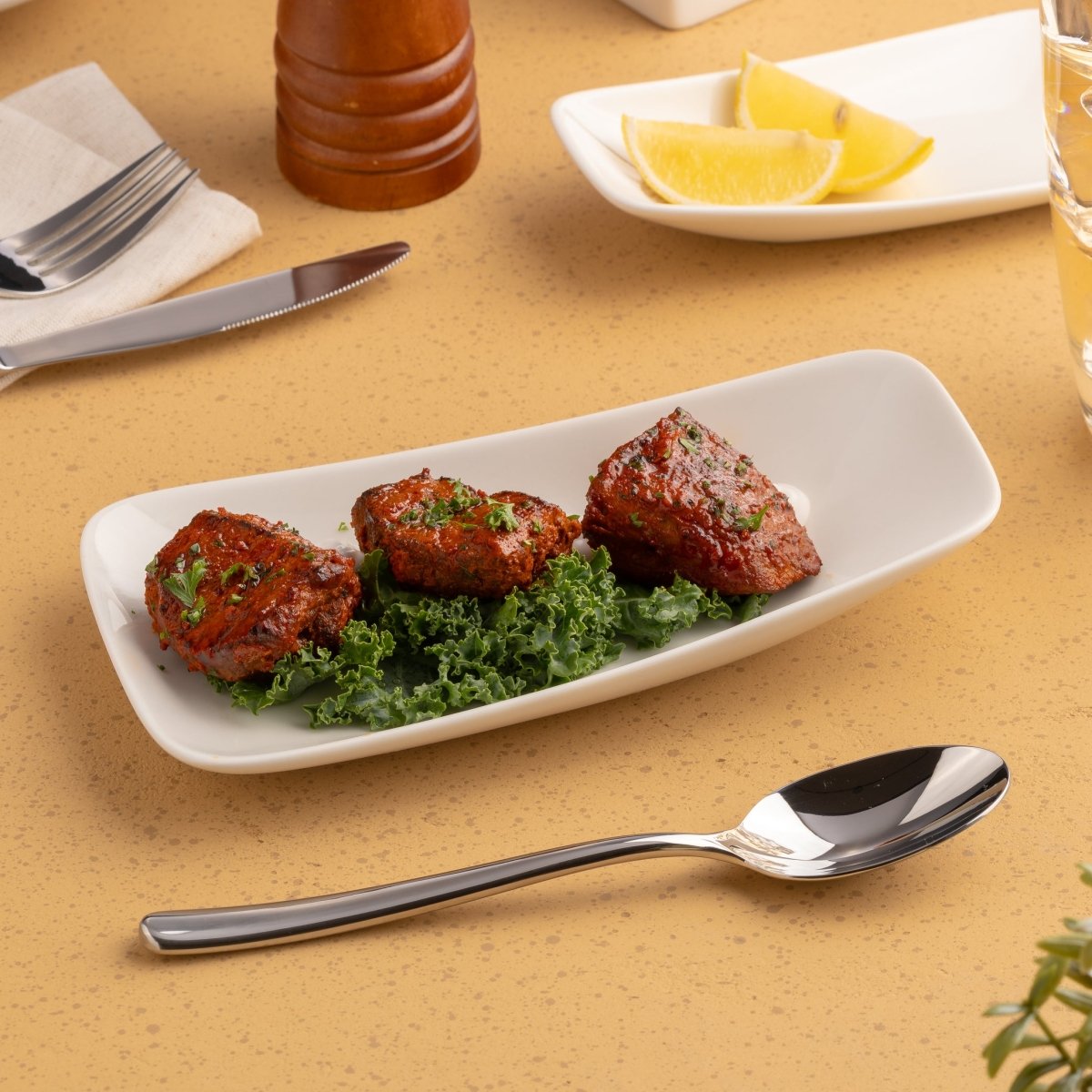 Ariane Vital 3 1/7" x 1 2/3" Vital Rectangle - Warm White Porcelain Rectangle Plate - 24/Case (AVRARN000011008) - iFoodservice Online