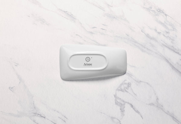 Ariane Vital 7 2/3" x 4 1/7" Warm White Porcelain Rectangle Saucer - 12/Case (AVRARN000014019) - iFoodservice Online