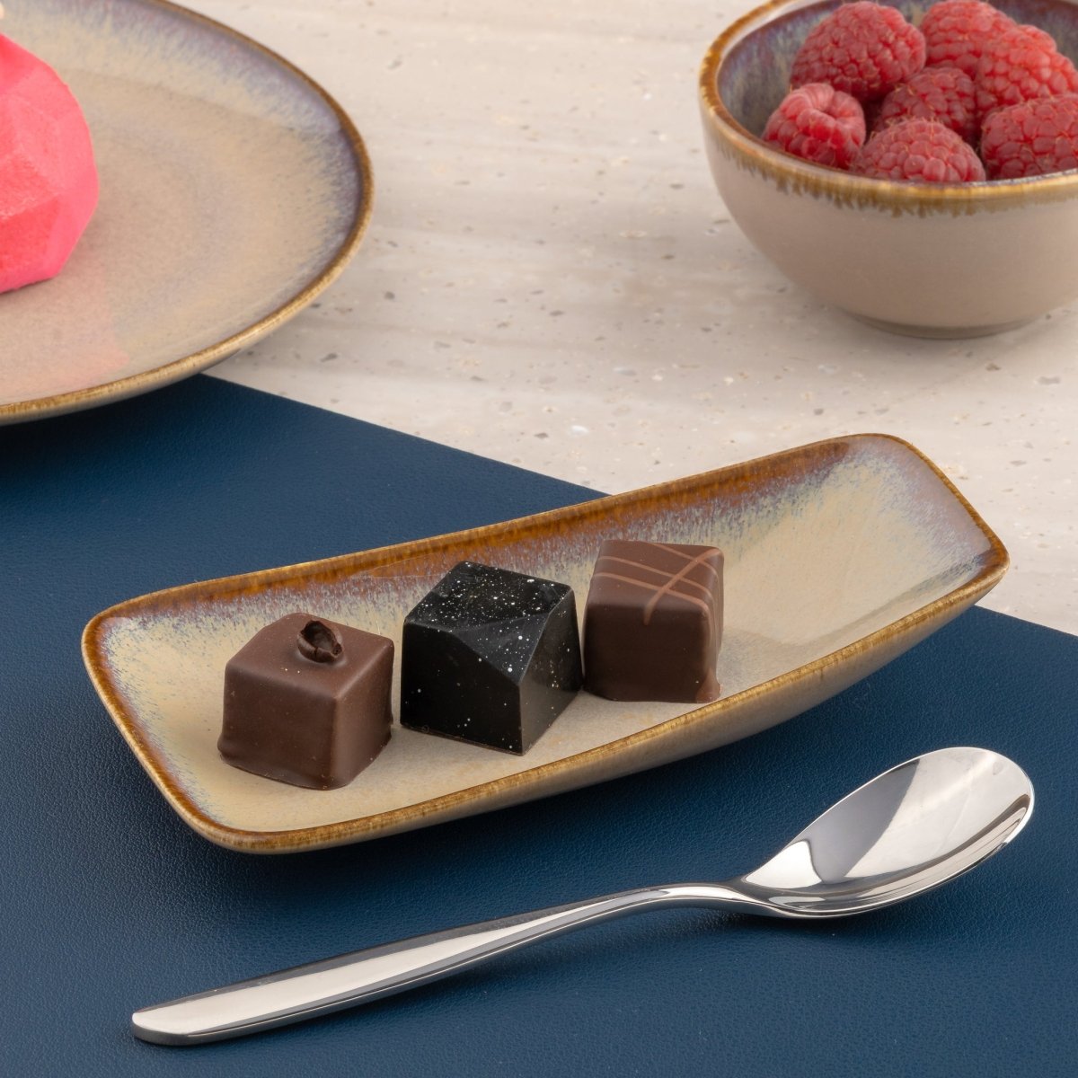 Ariane Vital 7 2/3" x 4" Splash Beige Porcelain Rectangle Plate - Pack of 12 (AVRARN257011020) - iFoodservice Online