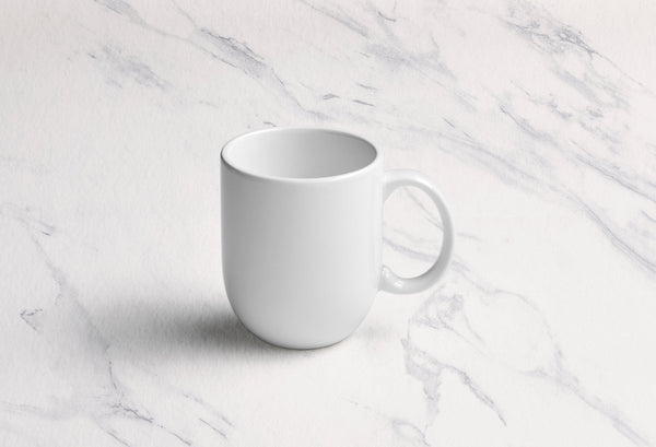 Ariane Vital Coupe 12 1/6 Oz Vital Coupe - Warm White Porcelain Coupe Linear Mug - 6/Case (AVCARN000054036) - iFoodservice Online