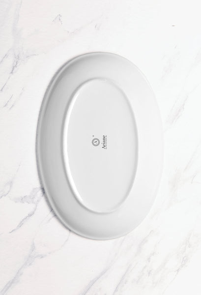 Ariane Vital Coupe 14 1/6" Twister Brown Porcelain Coupe Oval Plate - 6/Case (AVCARN263015036) - iFoodservice Online