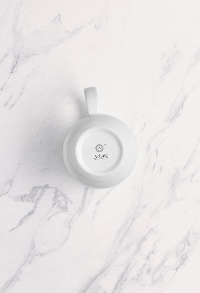 Ariane Vital Coupe 15 2/9 Oz Vital Coupe - Warm White Porcelain Coupe Curve Mug - 6/Case (AVCARN000054045) - iFoodservice Online