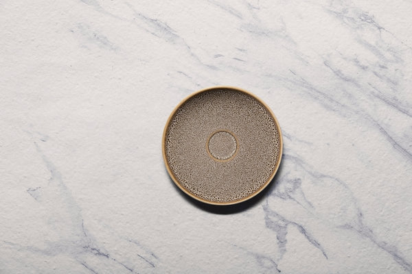 Ariane Vital Coupe 5 1/8" Freckles Porcelain Coupe Elevated Espresso Saucer - 12/Case (AVCARNC97014013) - iFoodservice Online
