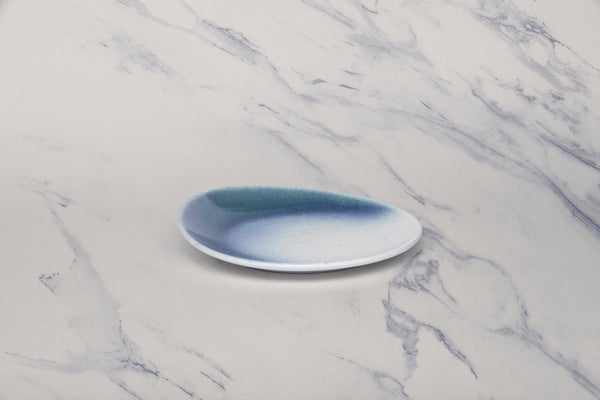 Ariane Vital Coupe 6" White & blue Porcelain Coupe Elevated Plate - 12/Case (AVCARND65111015) - iFoodservice Online