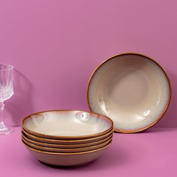 Ariane Vital Coupe 7" Splash Beige Porcelain Coupe Round Deep Plate - 6/Case (AVCARN257012018) - iFoodservice Online