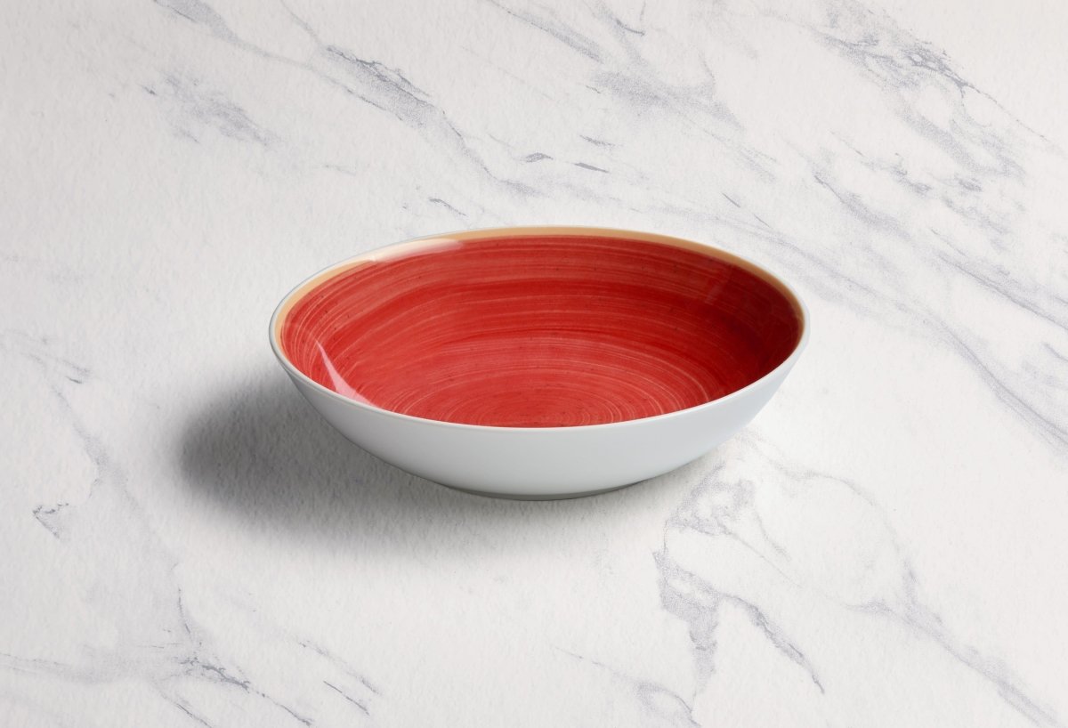 Ariane Vital Coupe 7" Twister Red Porcelain Coupe Round Deep Plate - 6/Case (AVCARN204012018) - iFoodservice Online