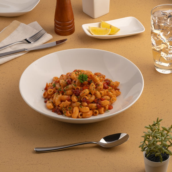 Ariane Vital Coupe 7" Vital Coupe - Warm White Porcelain Coupe Round Deep Plate - 6/Case (AVCARN000012018) - iFoodservice Online