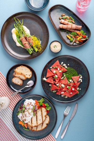 Ariane Vital Coupe 8 1/4" Equinox Black Porcelain Coupe Round Deep Plate - 6/Case (AVCARND66012001) - iFoodservice Online