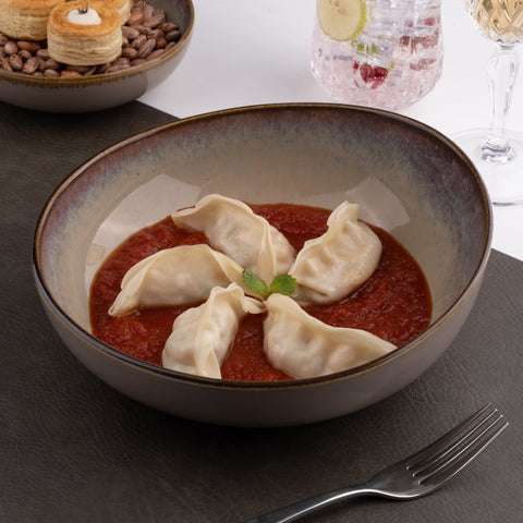 Ariane Vital Coupe 8 1/4" Splash Beige Porcelain Coupe Bowl - 4/Case (AVCARN257022021) - iFoodservice Online