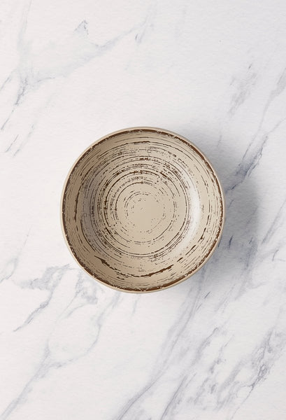 Ariane Vital Coupe 8 1/4" Tornado - Sand Dollar Gray Porcelain Coupe Round Deep Plate - 6/Case (AVCARN428012001) - iFoodservice Online