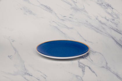 Ariane Vital Coupe 8 1/4" Twister Blue Porcelain Coupe Round Rimless Plate - 12/Case (AVCARN264011021) - iFoodservice Online