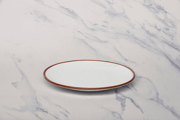 Ariane Vital Coupe White 8 1/4" Terra Arena Porcelain Coupe Round Rimless Plate - 12/Case (AVCARN205011021) - iFoodservice Online