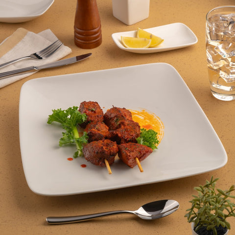 Ariane Vital Rectangle 11 4/5" x 11" - Warm White Porcelain Rectangle Plate - 6/Case (AVRARN000011030) - iFoodservice Online