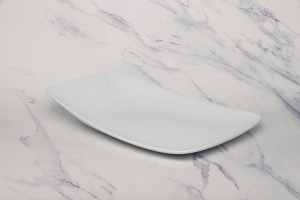 Ariane Vital Rectangle 13" x 9" Warm White Porcelain Plate - 6/Case (AVRARN000011033) - iFoodservice Online