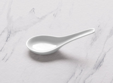 Ariane White 5 1/2" Prime - Warm Porcelain Soup Spoon - 12/Case (APRARN000081004) - iFoodservice Online