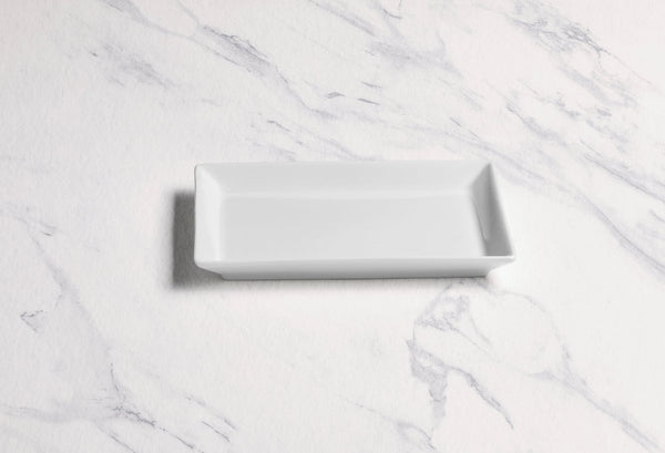 Ariane White 6 2/7" x 5 1/8" Panorama Porcelain Rectangle Plate - 12/Case (ARRARN000011016) - iFoodservice Online