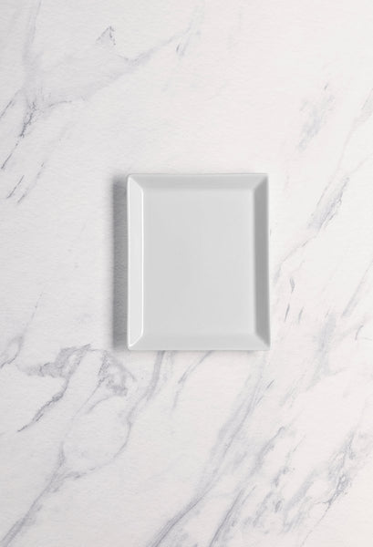 Ariane White 6 2/7" x 5 1/8" Panorama Porcelain Rectangle Plate - 12/Case (ARRARN000011016) - iFoodservice Online