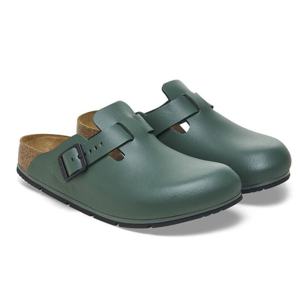 Birkenstock Shoes Boston Pro Leather in Thyme Regular width, (1026 081) - iFoodservice Online
