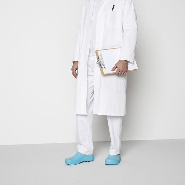 Birkenstock Shoes Super Birki Polyurethane in Ciel Light Blue Color, Regular Width (68501) - iFoodservice Online