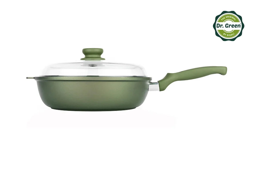 Risoli Dr. Green® Stone Nonstick Frypan with lid with bakelite handle (00105DR/28GS)