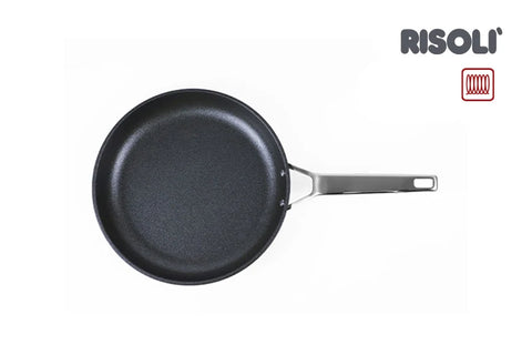 Risoli Frypan Stainless Steel Handle Black Plus 1810 - Bottom Thickness 7.2mm (OP103HTIN/32)