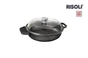 Risoli Granito Skillet With Glass Lid & Removable Silicon Handle covers (0199GRIN/28H)