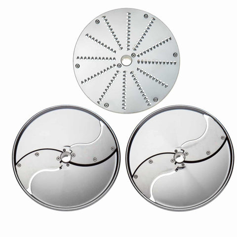 Eurodib Dito Sama, Bistrot Pack, Disc Set Containing One Each of: C2sx 5/64" (2mm) Slicing Disc, C5sx 3/16" (5mm) Slicing Disc, J2x 5/64" (2mm) (650092) - iFoodservice Online