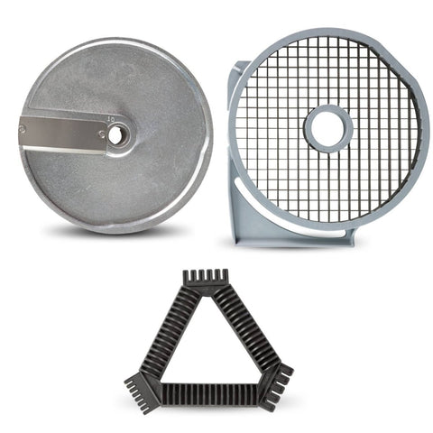 Eurodib Dito Sama, Dicing kit 8x8x8mm, diam. 205mm (8mm aluminum slicing pressing disc, 8mm grid and grid cleaning tool) (653871) - iFoodservice Online