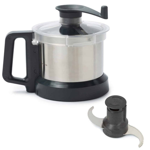 Eurodib Dito Sama, Stainless Steel Bowl for 2.6lt Cutter Mixer, Microtoothed Rotor, Lid With Scraper (650231) - iFoodservice Online