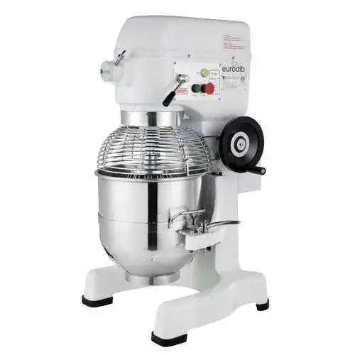 Eurodib 30 Qt Planetary Mixer 220V, Floor Model w/ Attachments 3-Speed (M30A ETL 220)