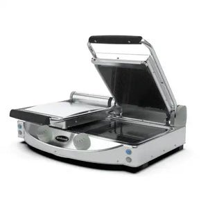 Eurodib Spidocook Double Black Ribbed Manual Panini Grill 240v (SAP020PR)