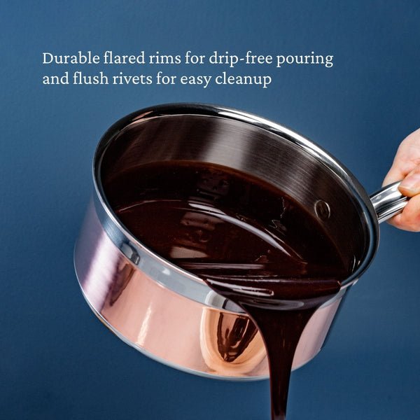 Hestan CopperBond® 1.5qt Induction Copper Saucepan with Lid (31593) - iFoodservice Online