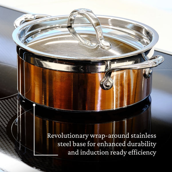 Hestan CopperBond® 3-Quart Induction Copper Soup Pot with Lid (30565) - iFoodservice Online