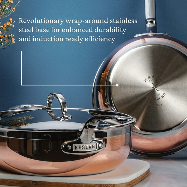 Hestan CopperBond® 3.5-Quart Induction Copper Essential Pan with Lid (30566) - iFoodservice Online
