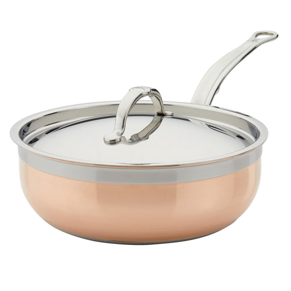 Hestan CopperBond® 3.5-Quart Induction Copper Essential Pan with Lid (30566) - iFoodservice Online