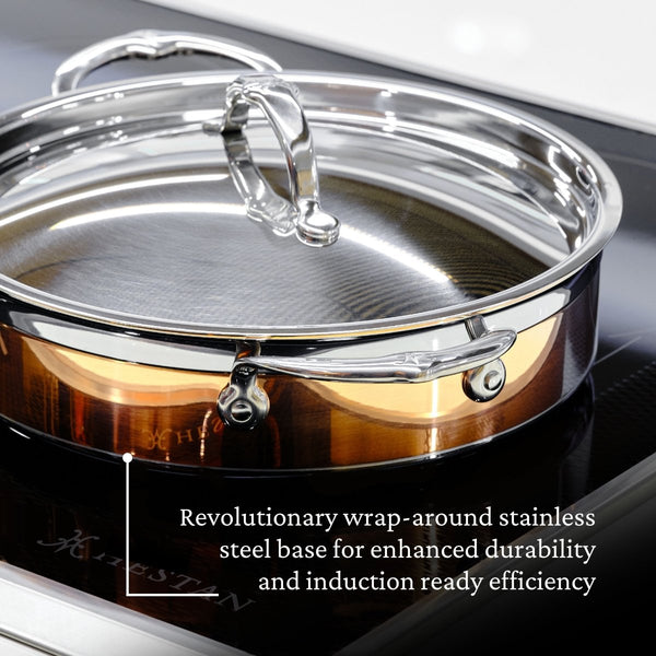 Hestan CopperBond® 3.5-Quart Induction Copper Sauteuse Braiser with Lid (31599) - iFoodservice Online