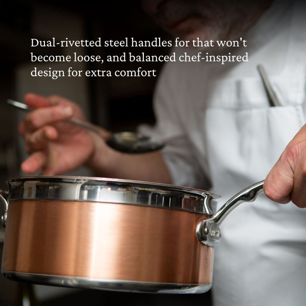 Hestan CopperBond® 4-Quart Induction Copper Saucepan with Lid (31596) - iFoodservice Online